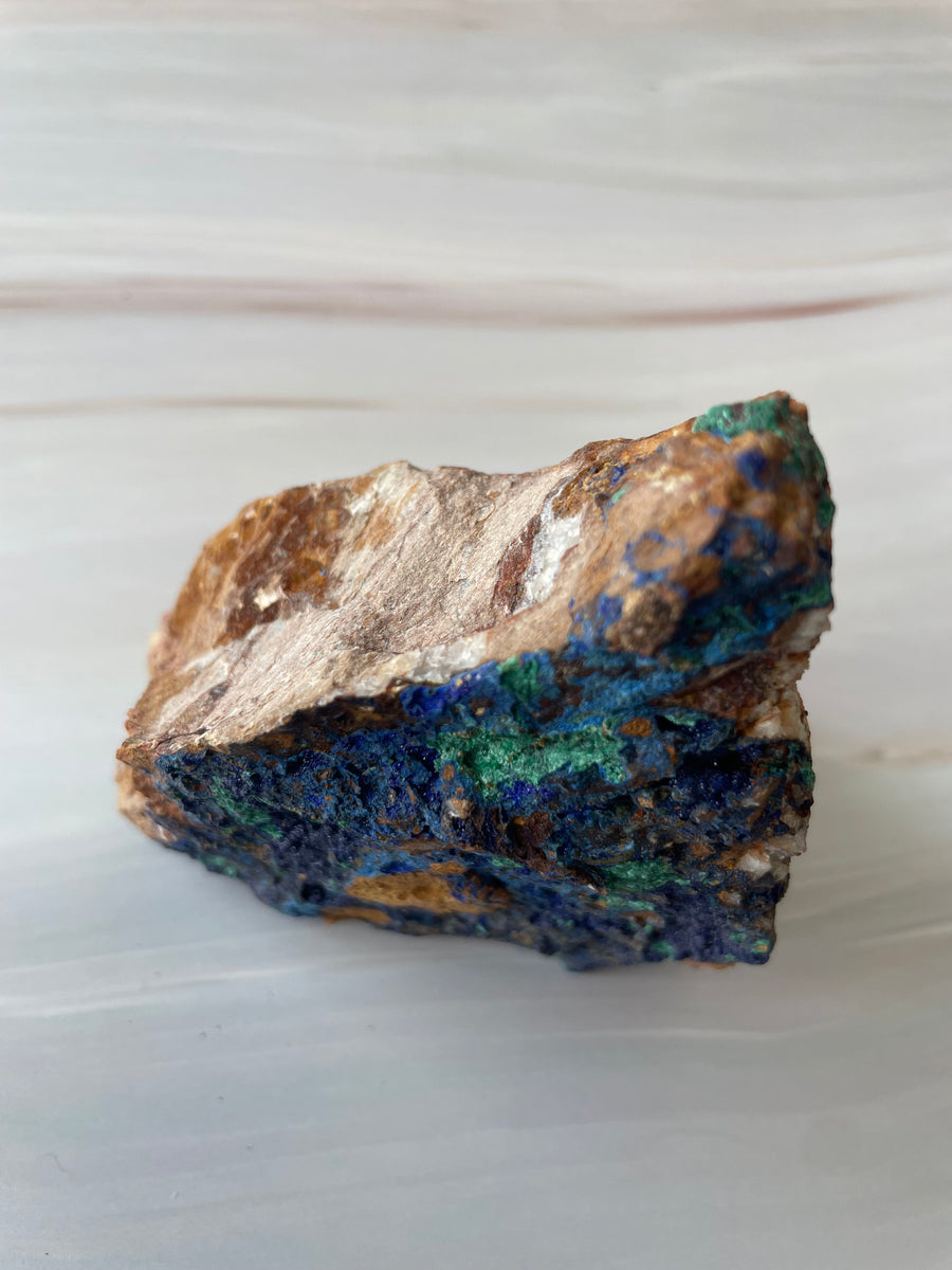 Azuriet met malachiet ruw Gem Interior